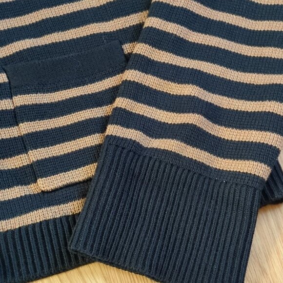 J.Crew Emilie Cardigan Lady Jacket Black Stripe Large Academia Preppy Luxury - Picture 4 of 6